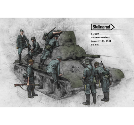 Stalingrad German soldiers inspect T-34 1941S-3160 1/35