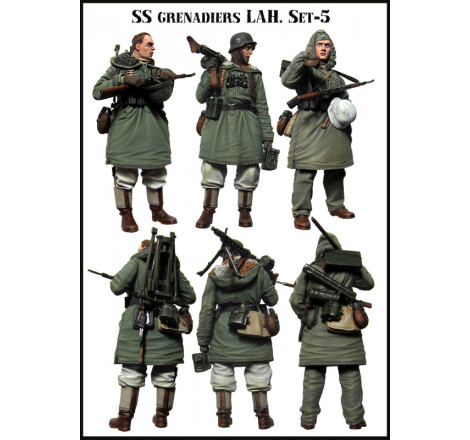 Set 3 figurines Evolution Miniatures German SS Grenadiers LAH 1/35