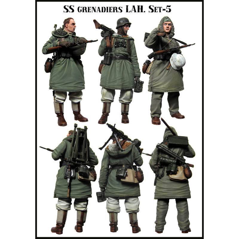 Set 3 figurines Evolution Miniatures German SS Grenadiers LAH 1/35