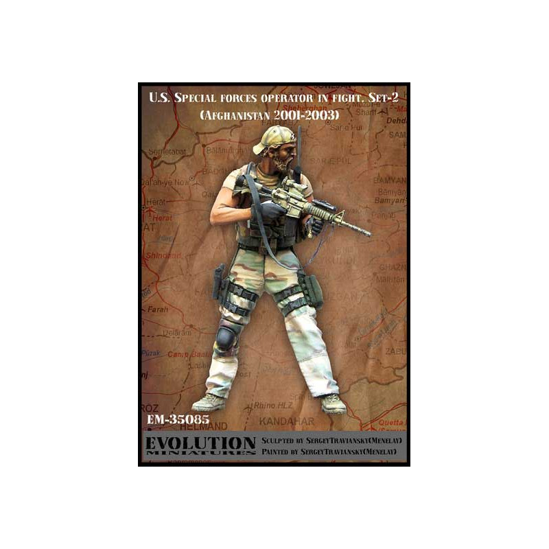 Figurine Evolution Miniatures US Special Forces Operator in Fight (afghanistan 2001-2003) 1/35