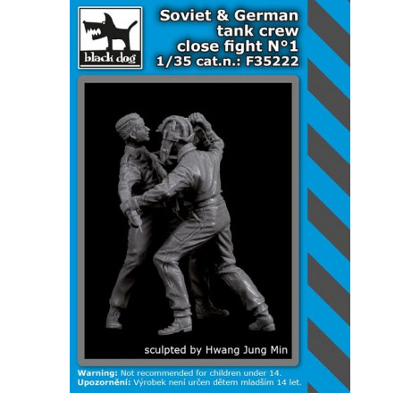 Set de 2 figurines Black Dog Soviet & German tank crew close fight n°1 1/35