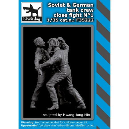 Set de 2 figurines Black Dog Soviet & German tank crew close fight n°1 1/35