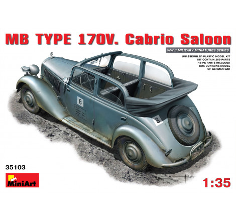 MiniArt maquette Mercedes-Benz Type 170V. Cabriolet état major allemand 1:35