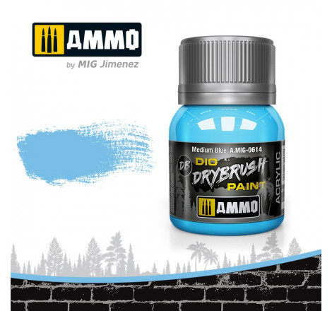 Dio Drybrush paint Ammo Medium Blue A.MIG-0614