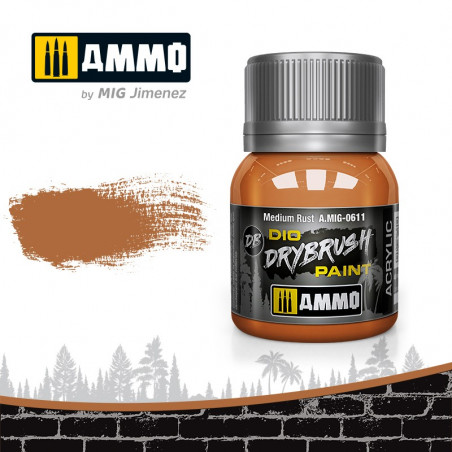 Dio Drybrush paint Ammo Medium Rust A.MIG-0611