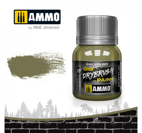 Dio Drybrush paint Ammo Green A.MIG-0607