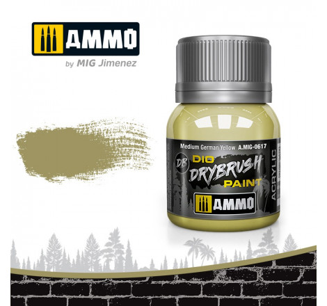 Dio Drybrush paint Ammo Medium German Yellow A.MIG-0617