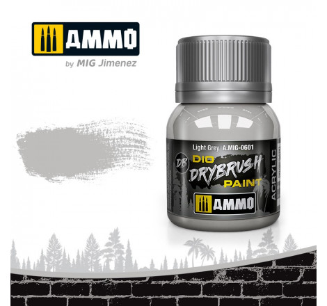 Dio Drybrush paint Ammo Light Grey A.MIG-0601