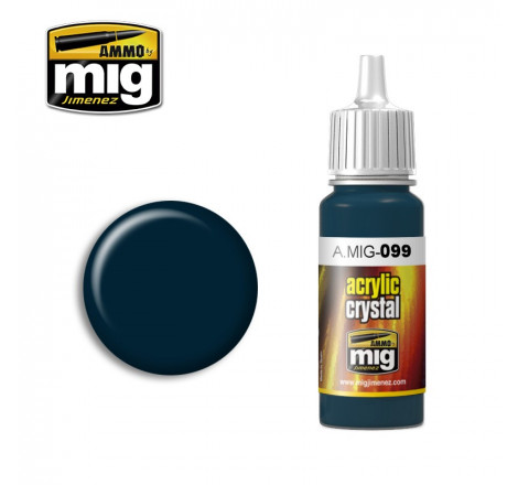 Peinture acrylique Ammo Crystal Black Blue A.MIG-0099