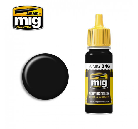 Peinture acrylique Ammo Matt Black A.MIG-0046