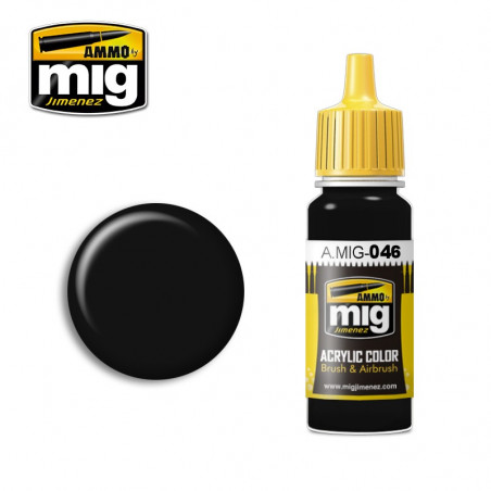 Peinture acrylique Ammo Matt Black A.MIG-0046