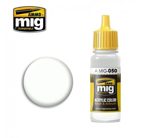 Peinture acrylique Ammo Matt White A.MIG-0050