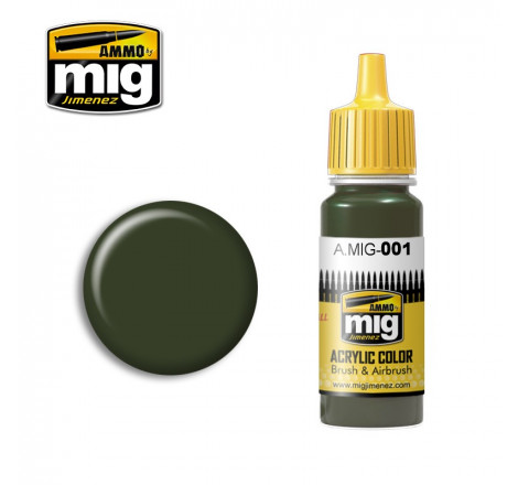 Peinture acrylique Ammo RAL 6003 Olivgrün opt.1 A.MIG-0001