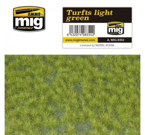 Flocage diorama Ammo MIG Turfts Light Green A.MIG-8354