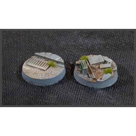 Socle GamersGrass Urban Warfare, Rond 25mm (x10) pour figurines bolt action, warhammer, ...