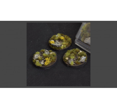 Socle GamersGrass Highland, rond 50mm (x3) pour figurines warhammer, bolt action