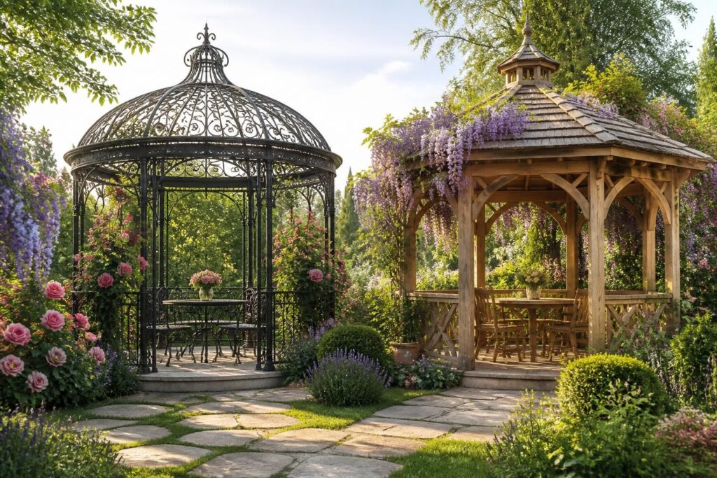 découvrez notre guide complet sur les gloriettes de jardin en fer forgé ou en bois, avec une sélection de modèles élégants et des conseils pratiques pour aménager votre espace extérieur avec style.