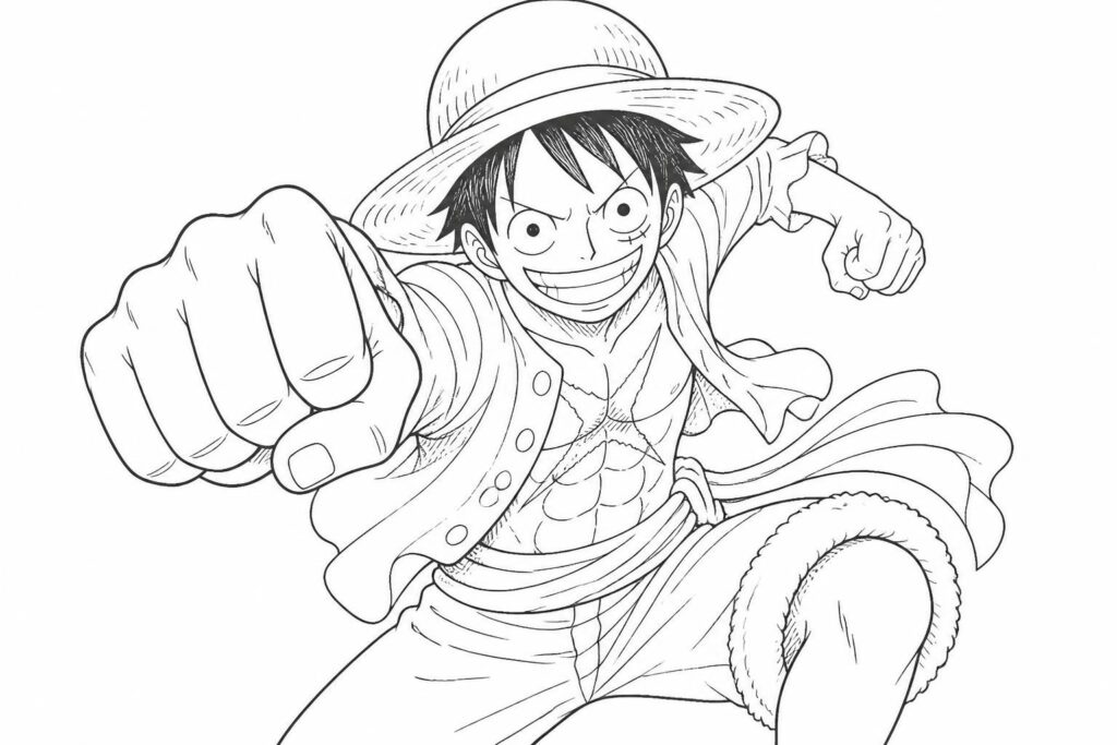 coloriages Luffy à imprimer pour tous les fans de One Piece