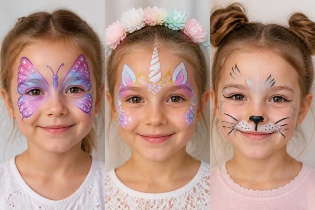 découvrez des idées faciles de maquillage enfant pour transformer le visage en papillon, licorne ou chat, parfaites pour les fêtes et anniversaires.