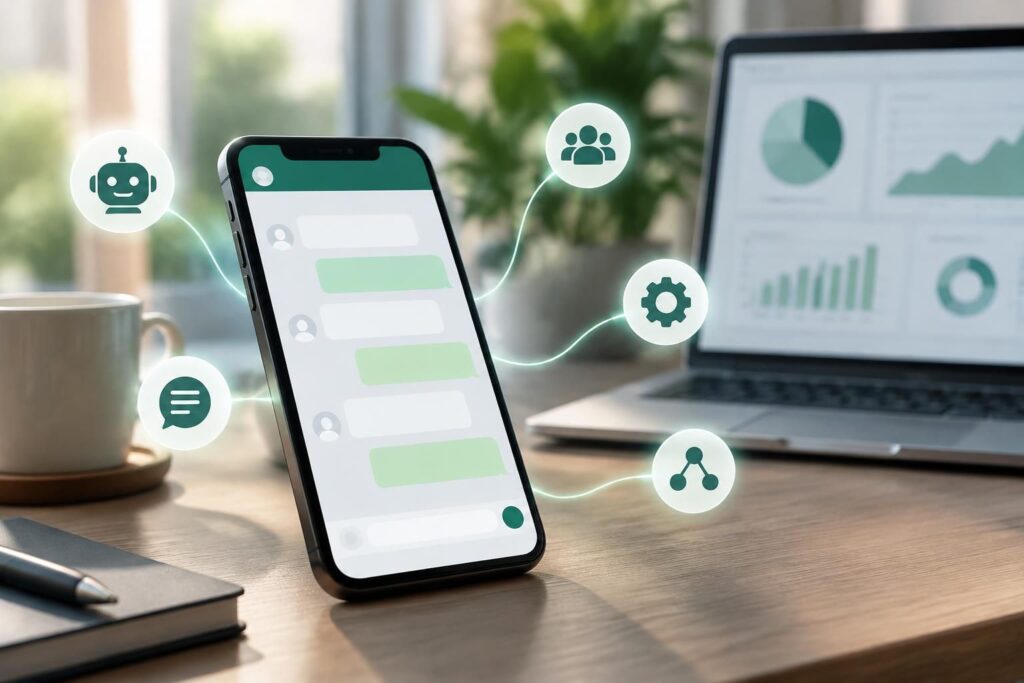 automatisez vos conversations whatsapp avec un bot chat wa : répondez rapidement, accompagnez vos clients et gagnez en efficacité au quotidien.