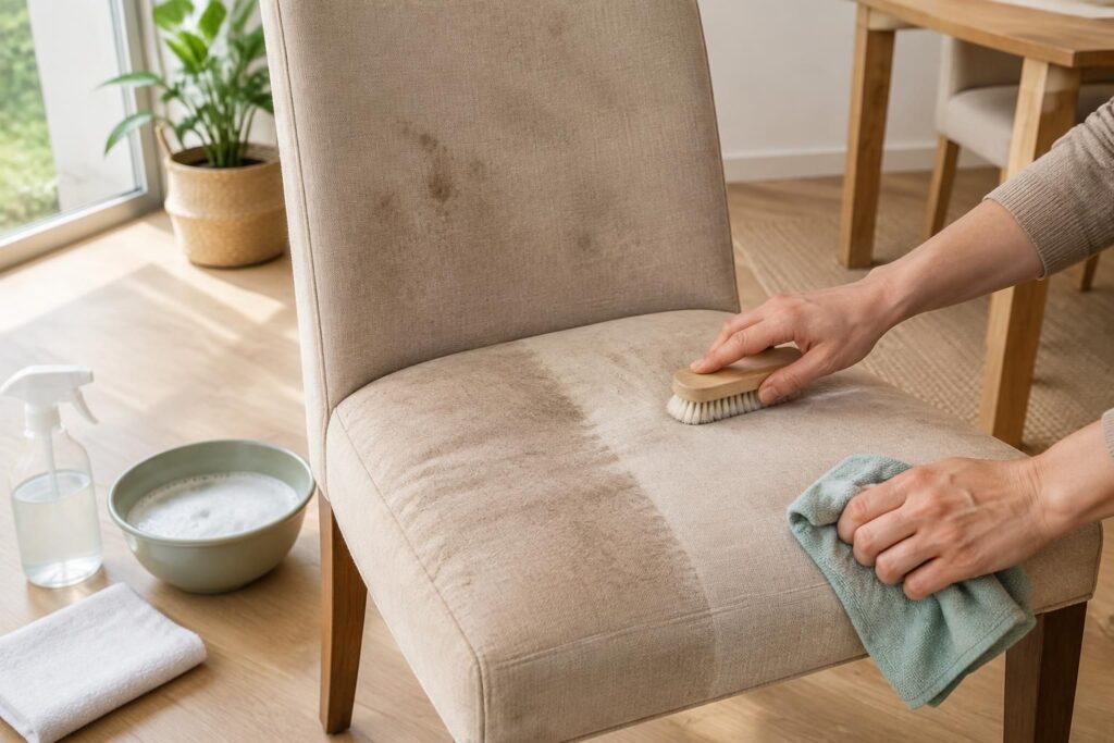 Comment nettoyer des chaises en tissu tachées, beiges ou très sales